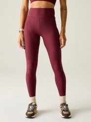 Dare 2b Legginsy funkcyjne "Hustle" w kolorze bordowym rozmiar: 34. Czerwone legginsy Dare 2b, bez wzorów, z materiału, z podwyższonym stanem, outdoorowe. Za 83.22 zł.