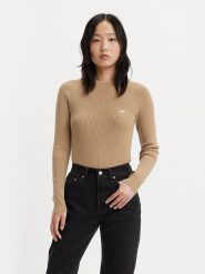 Levi´s Sweter w kolorze beżowym rozmiar: XL. Brązowe swetry s, bez wzorów, prążkowane, bez ramiączek. Za 96.83 zł.