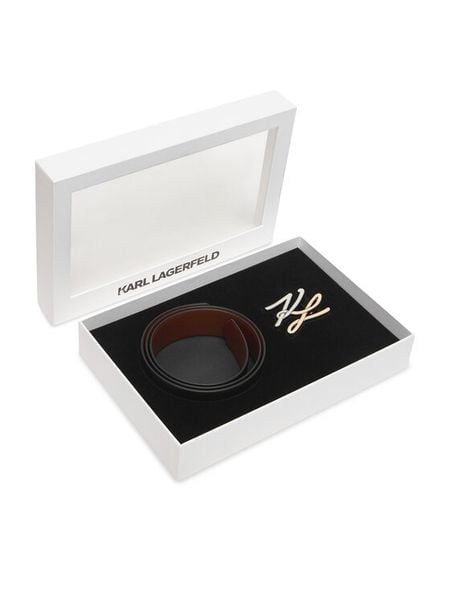 KARL LAGERFELD Pasek Damski B1W33044 Czarny. Czarne paski KARL LAGERFELD, bez wzorów, ze skóry. Za 549.99 zł.