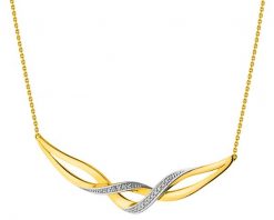 Naszyjnik z żółtego złota z diamentami - 0,01 ct - próba 375. Żółte naszyjniki Apart, z diamentem, złote. Za 1,759.00 zł.