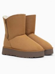 Blackfield Kozaki zimowe "Lena" w kolorze jasnobrązowym rozmiar: 38. Brązowe kozaki Blackfield, na zimę, ze lnu, bez obcasa, na platformie, bez zapięcia. Za 165.31 zł.