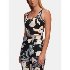 Top Damski Under Armour. Czarne topy Under Armour, bez wzorów, bez kołnierzyka, bez ramiączek. Za 249.99 zł.