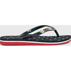 Tommy Hilfiger - Japonki. Niebieskie klapki TOMMY HILFIGER, bez wzorów, z materiału, bez obcasa. W wyprzedaży za 99.90 zł.