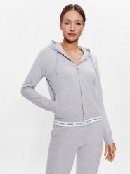 Guess Bluza O3YQ00 KBS91 Szary Regular Fit. Szare bluzy Guess, s, z aplikacjami, z bawełny, bez kaptura. Za 139.99 zł.