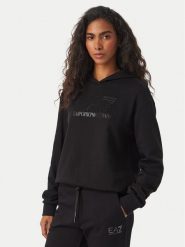 EA7 Emporio Armani Bluza 7W000537 AF15831 MC043 Czarny Regular Fit. Czarne bluzy EA7 Emporio Armani, m, bez wzorów, z bawełny, bez kaptura. Za 629.99 zł.