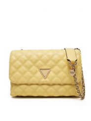 Guess Torebka HWQG87 48200 Żółty. Żółte torebki klasyczne Guess, z aplikacjami, ze skóry, bez dodatków. Za 359.99 zł.