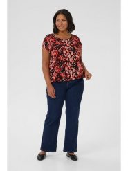 KAFFE curve Bluzka w kolorze czerwono-czarnym rozmiar: 54. Czerwone bluzki KAFFE curve, bez wzorów, z wiskozy, bez kołnierzyka, bez ramiączek. Za 60.99 zł.