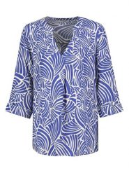 Sublevel Bluzka w kolorze niebiesko-białym rozmiar: XXL. Niebieskie bluzki Sublevel, xxl, bez wzorów, z wiskozy, bez kołnierzyka, bez ramiączek. Za 52.55 zł.