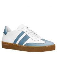 Wojas Skórzane sneakersy w kolorze biało-błękitnym rozmiar: 40. Białe trampki Wojas, bez wzorów, bez zapięcia. Za 281.10 zł.