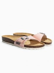 Sunbay Klapki "Jasmin" w kolorze jasnoróżowym rozmiar: 42. Różowe klapki Sunbay, bez wzorów, z otwartym noskiem, bez obcasa. Za 124.95 zł.