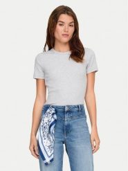 ONLY T-Shirt Val 15339774 Szary Slim Fit. Szare t-shirty Only, m, bez wzorów, z bawełny, bez kołnierzyka, bez ramiączek. Za 79.99 zł.