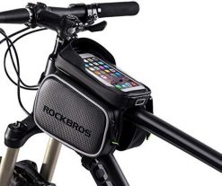 Torba na ramę rowerową z uchwytem ROCKBROS. Czarne torby na ramię ROCKBROS, bez wzorów, z materiału, biznesowe, na ramię, duże, bez dodatków. Za 102.00 zł.