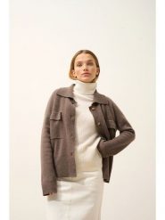 Just Cashmere Kaszmirowy kardigan "Hekla" w kolorze szarobrązowym rozmiar: XXL. Brązowe kardigany Just Cashmere, xxl, bez wzorów, z kaszmiru. Za 804.99 zł.