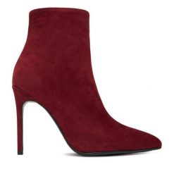 Botki Eva Minge. Czerwone botki Eva Minge, bez wzorów, bez obcasa, na szpilce, bez zapięcia. Za 429.99 zł.