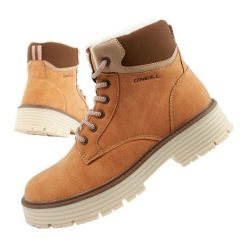 Buty trapery zimowe za kostkę damskie O'neill ocieplane. Brązowe trapery i śniegowce O'Neill, z materiału, za kostkę. Za 299.00 zł.