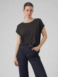Vero Moda Bluzka w kolorze czarnym rozmiar: M. Czarne bluzki Vero Moda, m, bez wzorów, z wiskozy, klasyczne, bez kołnierzyka, bez ramiączek. Za 48.39 zł.