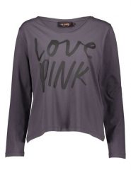 Miss goodlife Koszulka "Love Pink" w kolorze antracytowym rozmiar: XL. Czarne bluzki miss goodlife, xl, bez wzorów, bez kołnierzyka, bez ramiączek. Za 110.81 zł.