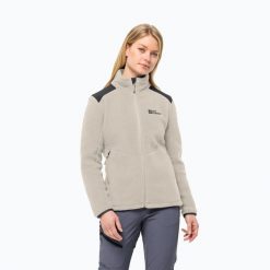 Bluza polarowa damska Jack Wolfskin Kammweg Pile Fz. Szare bluzy Jack Wolfskin, bez wzorów, z polaru, bez kaptura. Za 529.99 zł.