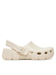 Birkenstock Klapki Birki Flow EVA 1027706 Beżowy. Brązowe klapki Birkenstock, bez wzorów, z tworzywa sztucznego, bez obcasa. Za 269.99 zł.