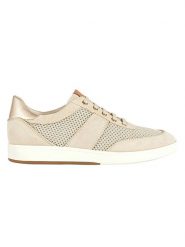 Geox Skórzane sneakersy "Meleda" w kolorze beżowym rozmiar: 40. Brązowe trampki Geox, bez wzorów, z materiału, bez zapięcia. Za 198.10 zł.