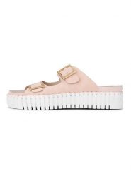 Ilse Jacobsen Klapki w kolorze jasnoróżowym rozmiar: 41. Różowe klapki Ilse Jacobsen, bez wzorów, z otwartym noskiem, bez obcasa, na platformie. Za 104.99 zł.