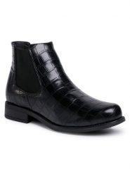 Jenny Fairy Sztyblety TTT-DESA-01 Czarny. Czarne botki Jenny Fairy, bez wzorów, ze skóry, bez obcasa, na płaskiej podeszwie, bez zapięcia. Za 57.99 zł.