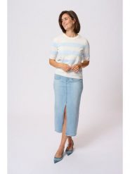 Kaffe Koszulka dzianinowa w kolorze kremowym rozmiar: XL. Brązowe bluzki Kaffe, xl, bez wzorów, z dzianiny, bez kołnierzyka, bez ramiączek. Za 63.95 zł.