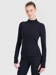 4F Kurtka sportowa w kolorze czarnym rozmiar: L. Czarne kurtki sportowe 4f, l, bez wzorów, z materiału, bez kaptura, na fitness i siłownię. Za 97.95 zł.