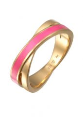 Elli Damski pierścionek skręcony z białą emalią ze srebra próby 925 Sterling Silver Pierścionki 1 ct. Białe pierścionki Elli, srebrne. Za 313.64 zł.