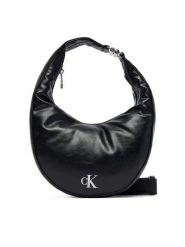 Calvin Klein Torebka Buckle Convertible Small Hobo LV04F3512G Czarny. Czarne torebki klasyczne Calvin Klein, bez wzorów, ze skóry, bez dodatków. Za 529.99 zł.