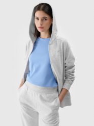 4F Bluza dresowa rozpinana z kapturem damska - szara S. Szare bluzy 4f, s, bez wzorów, z bawełny, z kapturem. Za 159.99 zł.