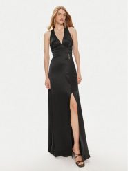 Fracomina Sukienka wieczorowa FQ24SD3024W45101 Czarny Slim Fit. Czarne sukienki Fracomina, xl, bez wzorów, z wiskozy, wizytowe, bez kołnierzyka, bez ramiączek. Za 899.99 zł.