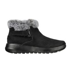 Botki zimowe damskie Skechers On-The-Go Joy First Glance buty ze skóry. Czarne trekkingi Skechers, z materiału, trekkingowe. Za 269.00 zł.