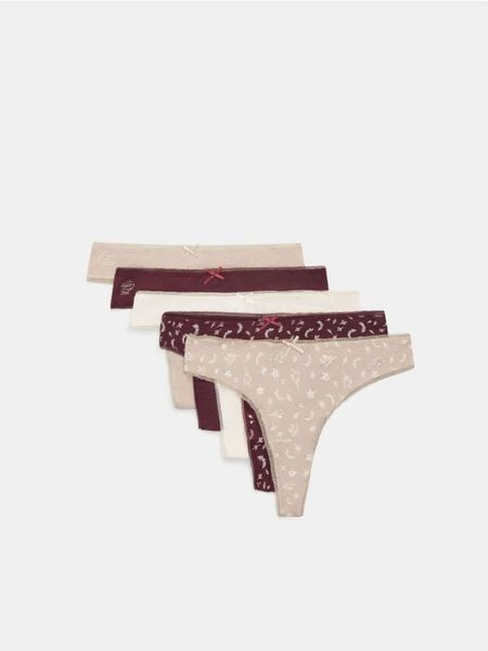 Majtki stringi 5 pack - wielobarwny. Stringi Sinsay, bez wzorów, z bawełny. Za 35.99 zł.
