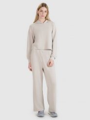4F Bluza dresowa nierozpinana z modalem damska - beżowa XL. Brązowe bluzy sportowe 4f, xl, bez wzorów, z dresówki, bez kaptura. W wyprzedaży za 99.99 zł.