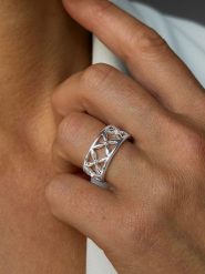 Eclat d'Argent Srebrny pierścionek rozmiar: 56. Szare pierścionki Eclat d'Argent, srebrne. Za 357.63 zł.