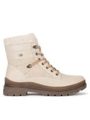 Remonte Trzewiki D0C77-60 Beżowy. Brązowe botki Remonte, bez wzorów, ze skóry, bez obcasa, na płaskiej podeszwie, bez zapięcia. Za 399.00 zł.