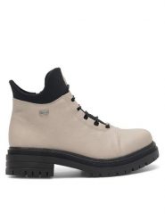 Rieker Trzewiki Y3163-60 Beżowy. Brązowe botki Rieker, bez wzorów, z materiału, bez obcasa, na płaskiej podeszwie, bez zapięcia. Za 319.99 zł.