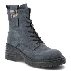 Granatowe Botki Artiker Modne Buty Damskie. Niebieskie botki Artiker, bez wzorów, bez obcasa, na słupku, bez zapięcia. Za 305.99 zł.