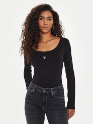Guess Body V4YP07 J1314 Czarny Regular Fit. Czarne body Guess, l, z aplikacjami, z bawełny. Za 139.99 zł.