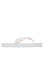 Armani Exchange Japonki XDQ010 XV700 K681 Biały. Białe klapki Armani Exchange, bez wzorów, z tworzywa sztucznego, bez obcasa. Za 209.99 zł.