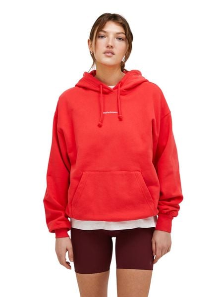 Bluza Peak Performance damska Original Terry Hood czerwona - S. Czerwone bluzy Peak Performance, s, bez wzorów, z bawełny, bez kaptura. Za 489.00 zł.