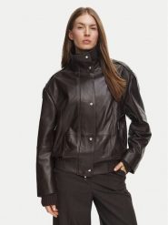 BOSS Kurtka skórzana Savani 50567628 Brązowy ciemny Regular Fit. Brązowe kurtki Boss, bez wzorów, ze skóry, bez kaptura. Za 2,899.00 zł.