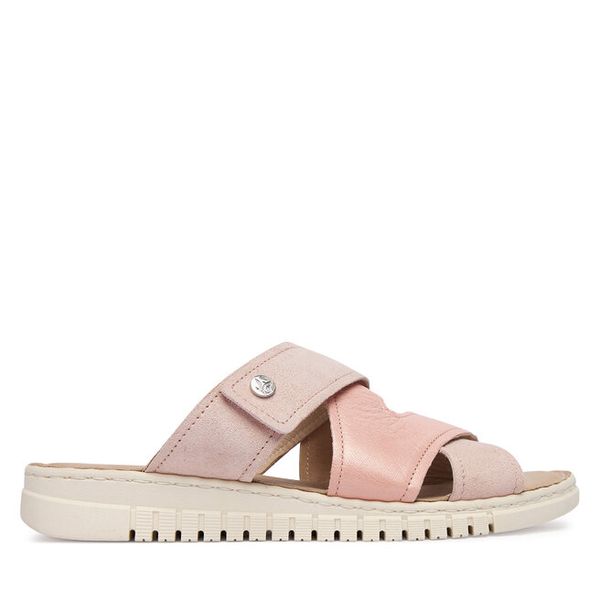 Klapki Caprice. Czerwone klapki Caprice, bez wzorów, bez obcasa. Za 299.99 zł.