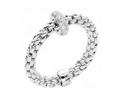 Pierścionek FOPE FLEX'IT z białego złota z brylantami - 0,18 ct - próba 750. Białe pierścionki Fope, z brylantem, złote. Za 14,990.00 zł.