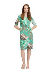 Betty Barclay Sukienka w kolorze turkusowo-szarobrązowym rozmiar: 42. Brązowe sukienki Betty Barclay, bez wzorów, bez kołnierzyka, bez ramiączek, midi. Za 154.95 zł.