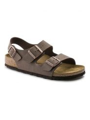 Birkenstock Skórzane sandały "Milano" w kolorze brązowym rozmiar: 45. Brązowe sandały Birkenstock, bez wzorów, klasyczne, z otwartym noskiem, bez obcasa, bez zapięcia. Za 381.30 zł.