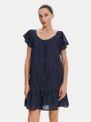 Pepe Jeans Sukienka codzienna Dafne PL953709 Granatowy Regular Fit. Niebieskie sukienki Pepe Jeans, na co dzień, l, bez wzorów, z bawełny, bez kołnierzyka, bez ramiączek, proste. Za 229.99 zł.