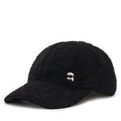 Czapka z daszkiem KARL LAGERFELD. Czarne czapki KARL LAGERFELD, bez wzorów. Za 339.99 zł.