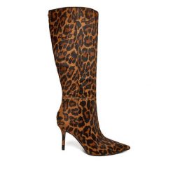 Kozaki Guess. Brązowe kozaki Guess, bez obcasa, na szpilce, bez zapięcia. Za 1,259.00 zł.